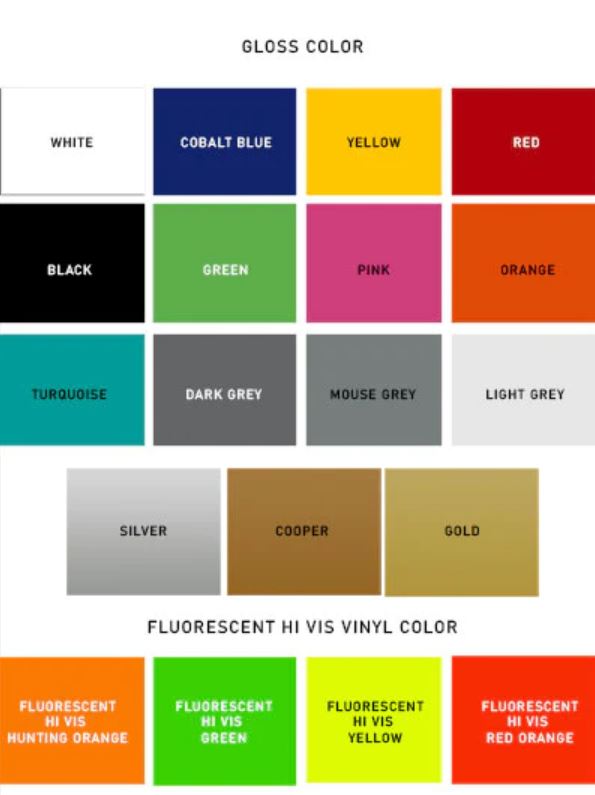 Vinyl colours chart